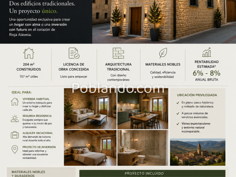 🏡 OPORTUNIDAD DE INVERSIÓN – VILLABUENA DE ÁLAVA (RIOJA ALAVESA)