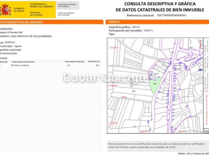 PARCELA RÚSTICA PENDIENTE DEL PRÓXIMO PLAN URBANÍSTICO. CEA, OURENSE (GALICIA)