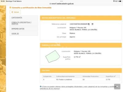 Parcela rústica a la venta en Ferrol ,Seixo