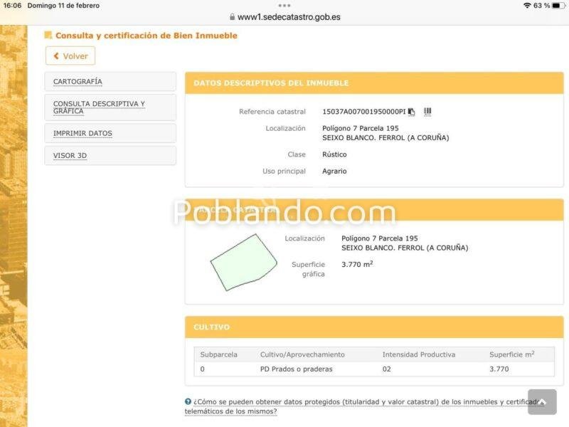 Parcela rústica a la venta en Ferrol ,Seixo