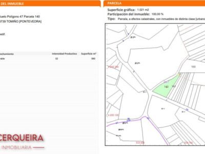 TERRENO URBANIZABLE DE 1.233 m² EN TOMIÑO