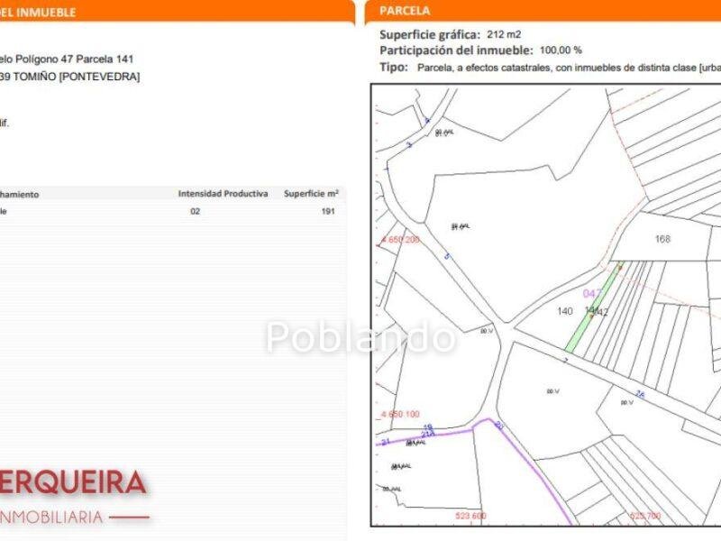 TERRENO URBANIZABLE DE 1.233 m² EN TOMIÑO