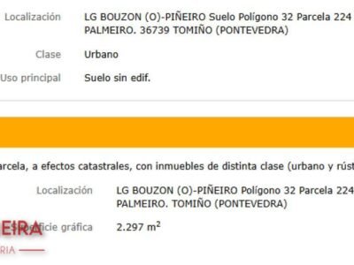 TERRENO URBANIZABLE DE 1.126 m² EN TOMIÑO