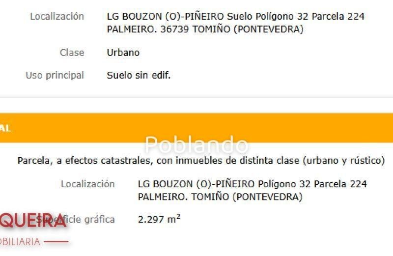 TERRENO URBANIZABLE DE 1.126 m² EN TOMIÑO